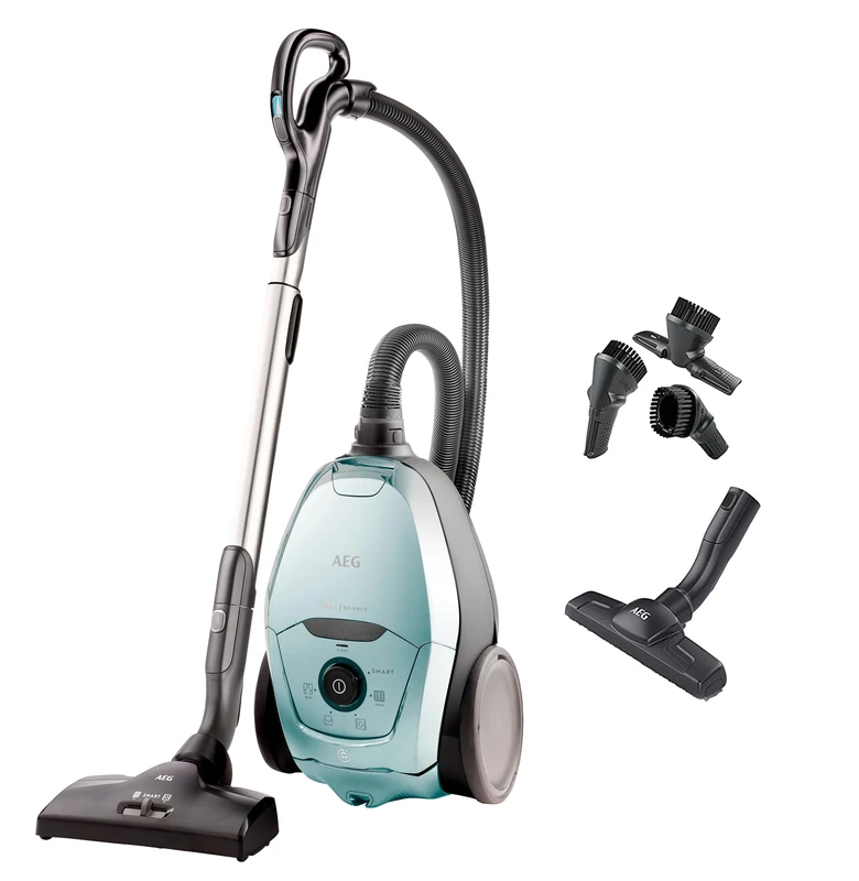 AEG VX82-1-4MB Vacuum Cleaner with Bag/Automatic Suction Power Control/Extremely Quiet Even on Carpet/Absorption of Large + Smallest Particles/Long Cable / 55% Recycled Material / 600 W /