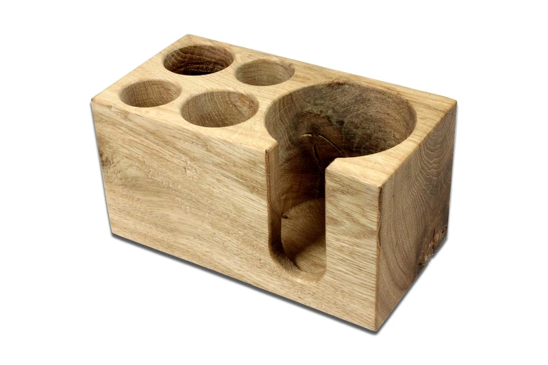 Stritzelberger Oak Paddy Wood Washbasin Organiser, 18 x 9 x 9 cm - Image 1