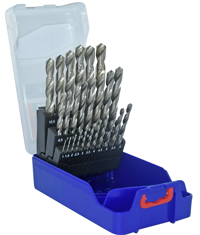 Tivoly 11452070017 T-Box of 25 Metal Drill Bits HSS Diameter 1 to 13 mm x 0.5 mm