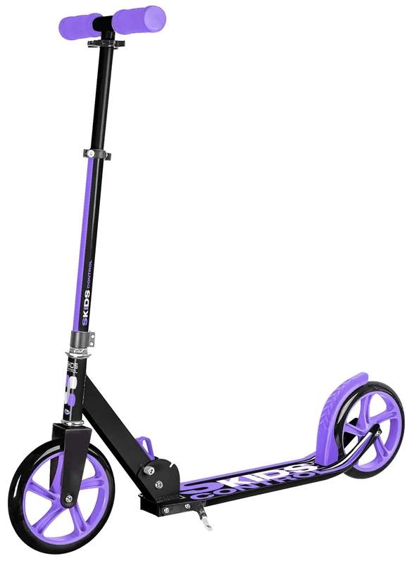 STAMP JB200002 Technical Foldable Scooter 200 mm with Skids Control Girl Foldable Adjustable Scooter 200 Purple with Kickstand Black/Purple
