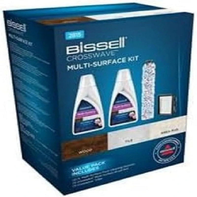 Bissell Original CrossWave Accessory Kit 2 x 1 Litre Multi-Surface Cleaning Solution, Multifunctional Brush, Filter, Compatible with CrossWave Pet Pro and Cordless Models, 2815