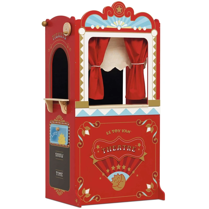 Le Toy Van - Wooden Educational Puppet Theatre | Kids Role Play Toy - Suitable For 3 Years +, Multicolor, 69.85 x 40.89 x 121.92 cm