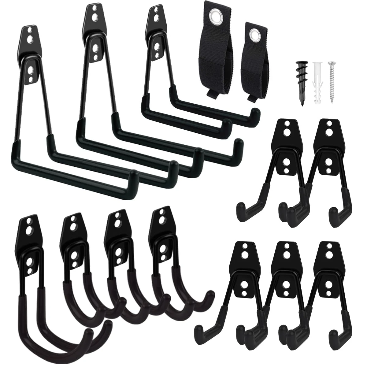 Remiawy Garage Hooks, 14 Pack Heavy Duty Garage Storage Hooks Steel Tool Hangers for Wall Mount Utility Hanger with Anti-Slip Coating for Garden Tools, Ladders, Bikes, Bulky Items