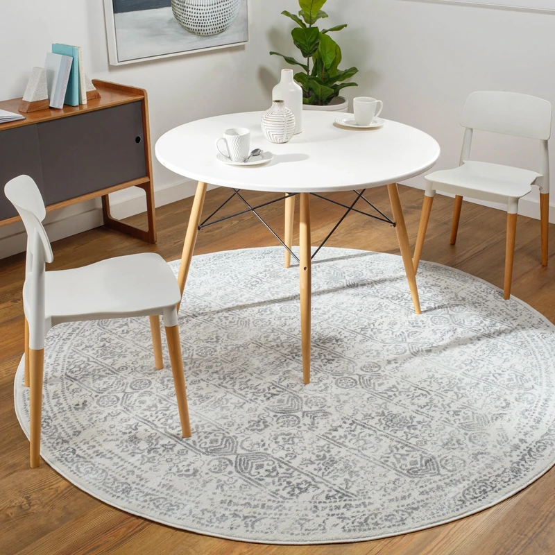 Livabliss Marrakech Vintage - Area s for Living Room 200 cm, Bedroom - Scandi Neutral s, Traditional Patterned Boho Style, Natural Easy Care Pile - Large, Neutral Grey and Cream