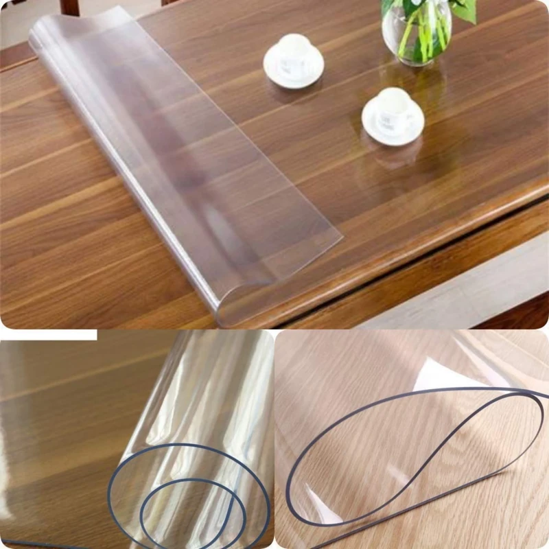 Toptablecloths PVC Table Protector Table Cover/Protector Transparent Made to Measure (Available in (140x120 cm)