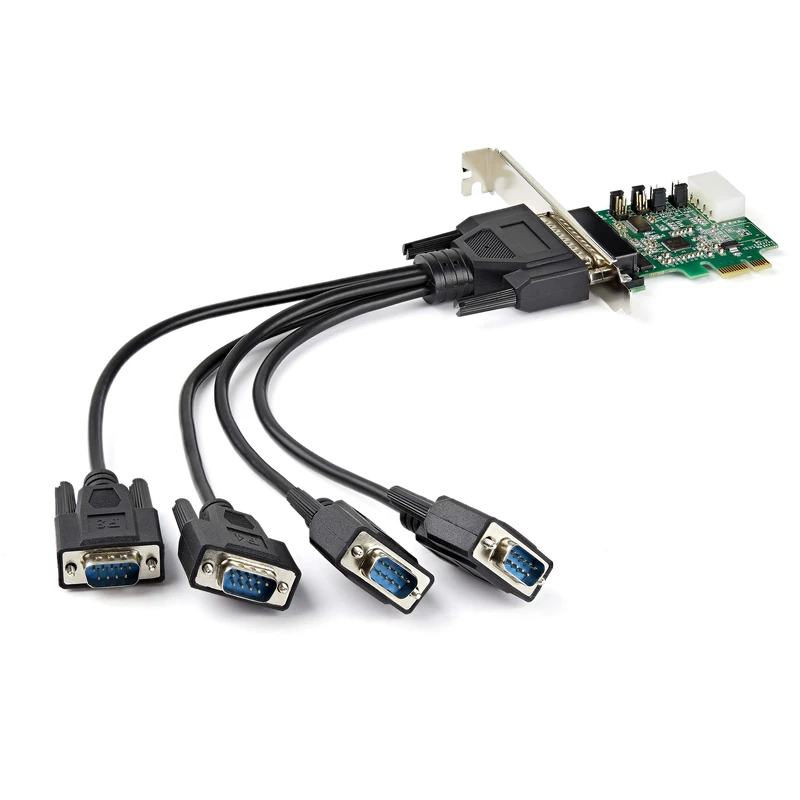 StarTech.com PCI Express serielle Schnittstellenkarte (4 port, RS232, 16950 UART, 256-Byte-FIFO-Cache, Windows and Linux)