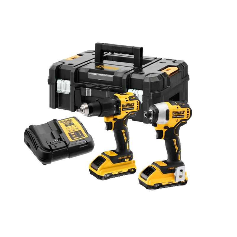 DEWALT DCK2062L2T-QW Kit XR 18v = Dcd709 Taladro Percutor + Dcf809 Atornillador Impacto + 2 Baterias Li-ion 3ah + Case Tstak Ii for DIYers & professionals for repair, installation and workshop tasks