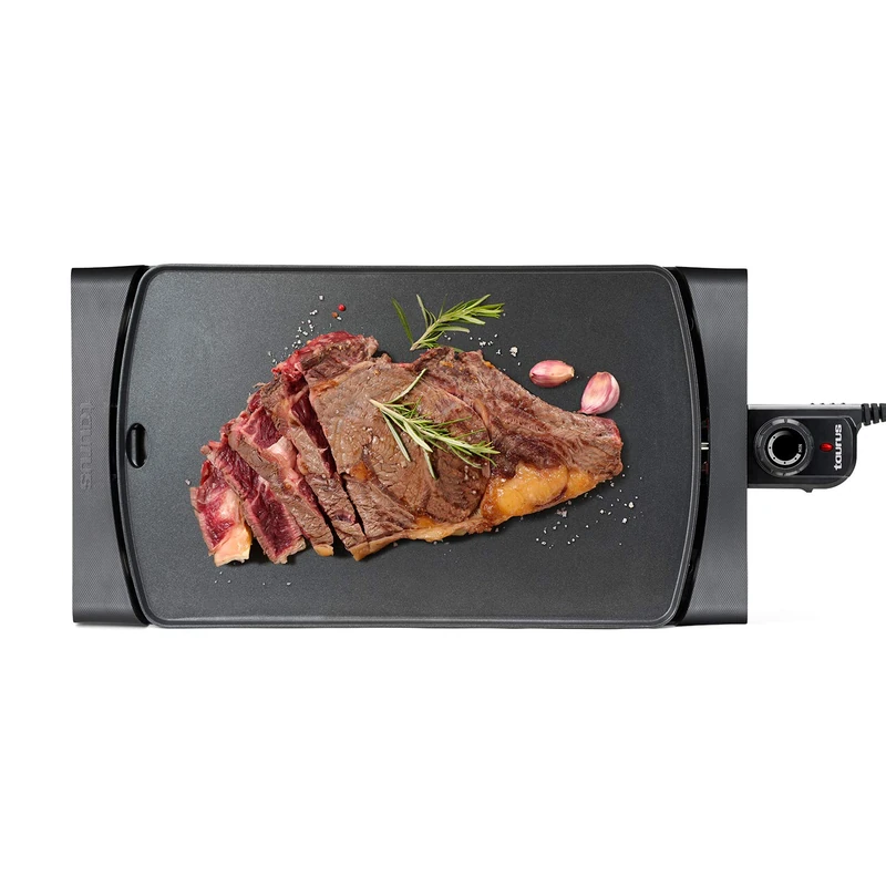 Taurus 237724 Steakmax 2600 W-Grill Iron, Grill, XXL Plate 49 x 27 cm, Oil, Healthy Cooking, PFOA Free, 3 Layers Non-Stick, Collection Fats, 100% Uniform, Cold Touch Handle, Black