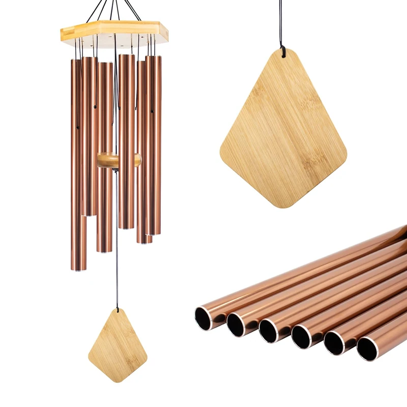 Wind Chimes Outdoor Deep Tone, 30 Inch Amazing Grace Wind Chimes Outdoor, Memorial Wind Chimes with Hook, Mother's Day/Housewarming, Patio, Garden, Yard, Home Décor. Bronze