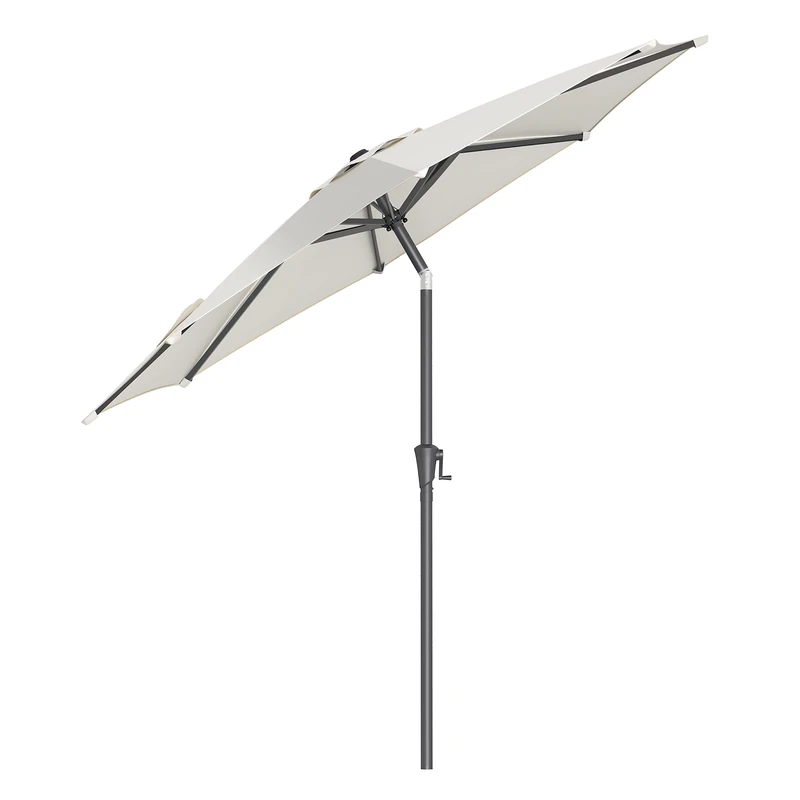 SONGMICS 2.7 m Garden Parasol Umbrella, UPF 50+, Sun Shade, 30° Tilt in 2 Directions, Crank Handle for Opening and Closing, for Outdoor Gardens Pool Balcony Patio, Base Not Included, Beige GPU27BE