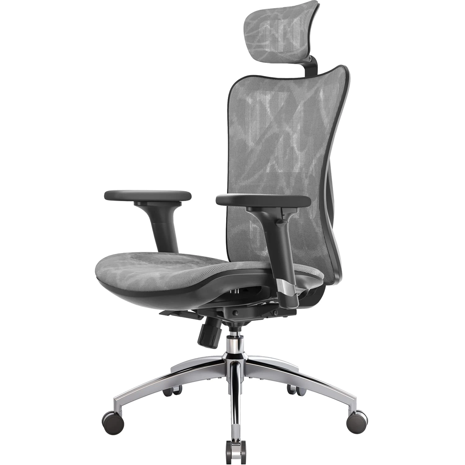 SIHOO M57 Ergonomic Office Chair Mesh Desk Chair with Adjustable Lumbar Support 3D Armrests Breathable High Back Computer Chair (Grey)
