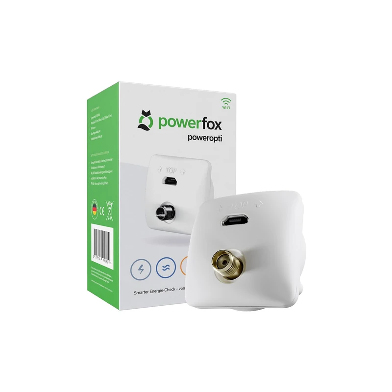 powerfox Smart Electricity Meter Reader (Poweropti PA201901) Energy Management System Wi-Fi Live Data via App Also Suitable for PV Systems Easy Installation Smart Home