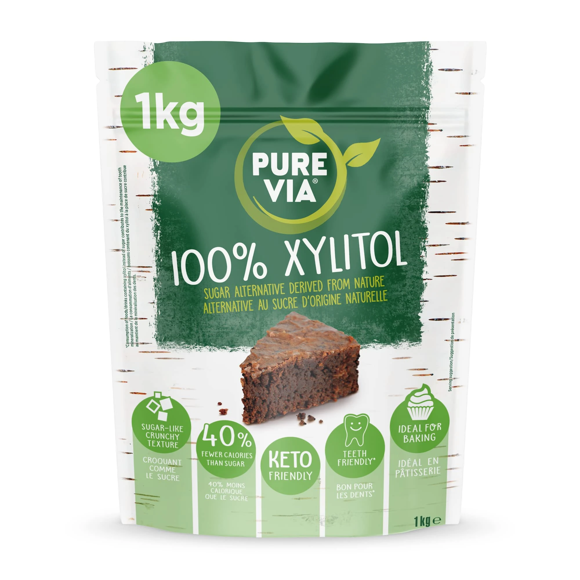 Pure Via Xylitol 1kg - Plant Based, Vegan and Keto Friendly Sugar Alternative - Single Pack
