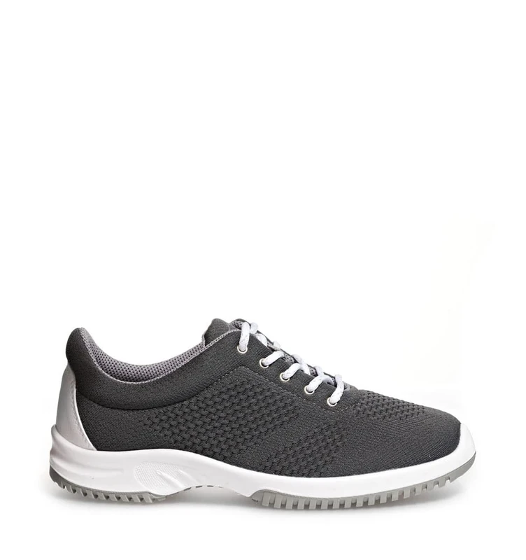 ABEBA 6775 Uni6 Lace-Up Shoes, Knitted Textile, Anthracite, Certified Work Shoe, Size 45