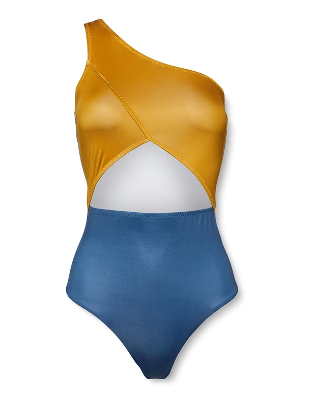 March One Shoulder One Piece Blue Gold - Image 1
