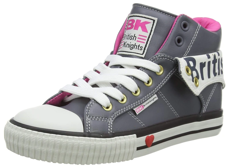 British Knights Girl's Roco Sneaker, Dk Gray Fuchsia, 41 EU
