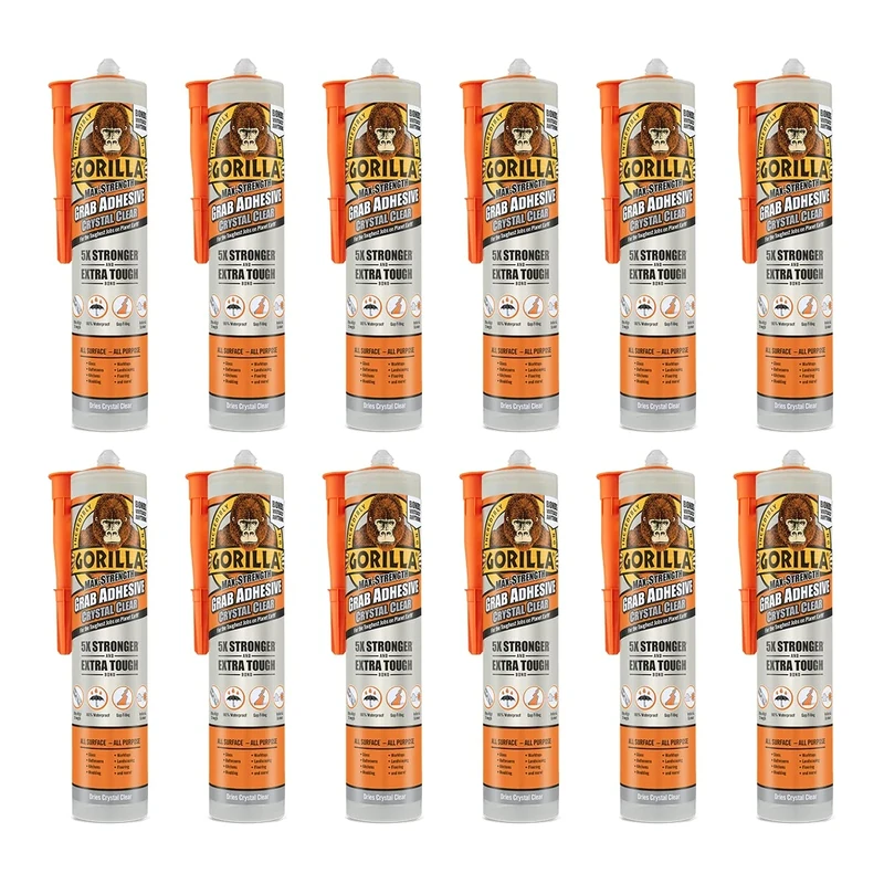 Gorilla Heavy Duty Grab Adhesive Crystal Clear 270ml (Pack of 12)