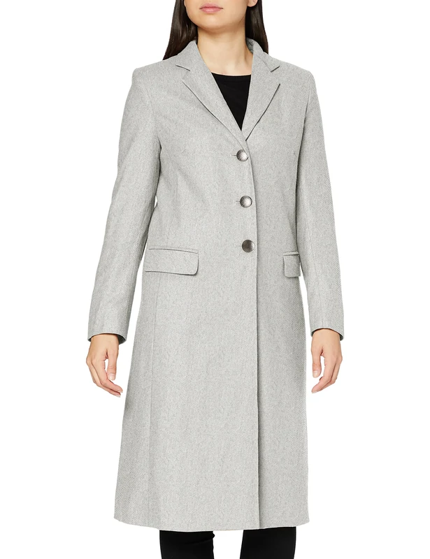 HELENE BERMAN Women's College Wool Blend Coat, Grey, M