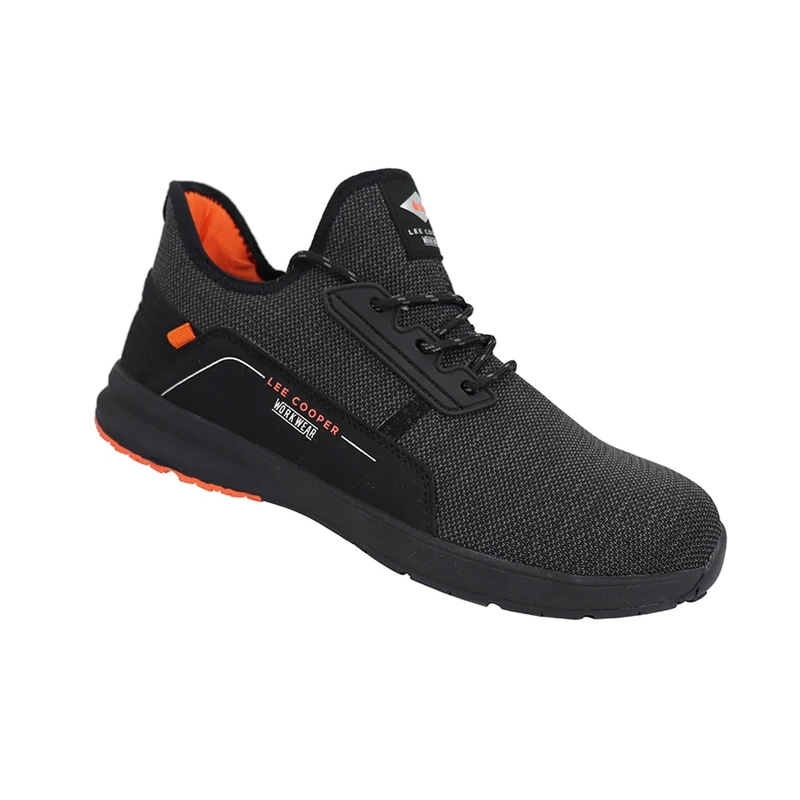 Lee Cooper LCSHOE144 Men's Lightweight Work Safety Trainer Shoes SB/SRA, Black, 8 UK
