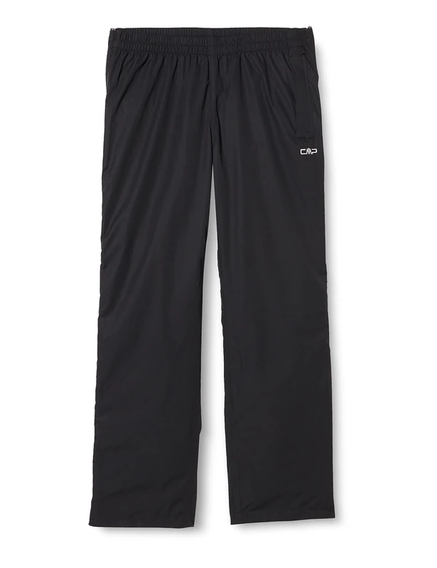 CMP - Man Pant Rain With Lining And Full Lenght Side Zips, Black, S