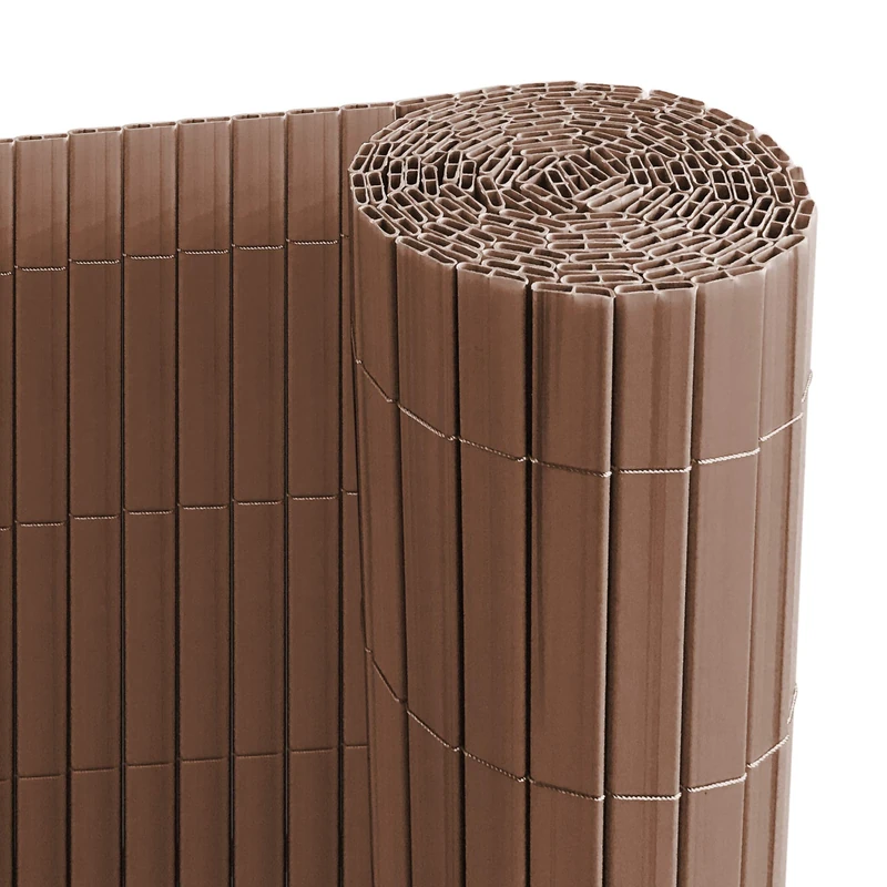 Ribelli® PVC Privacy Screen Mat with Bridge, Extra Stable Privacy Fence, Balcony Wind Protection (100 x 300 cm, Brown)