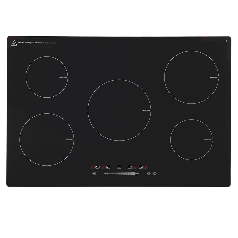 SIA INDH75BL 75cm Black Touch Control 5 Zone Induction Hob With Child lock