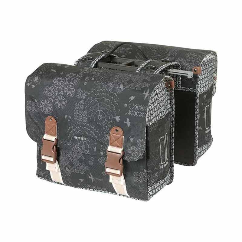 Basil, Bohème MIK, Double Pannier, 35L, Grey, Charcoal (18049)