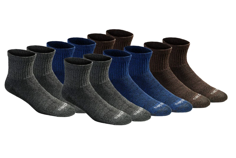 Dickies Dri-tech Men's Quarter Socks - Moisture Control (12 Pairs)
