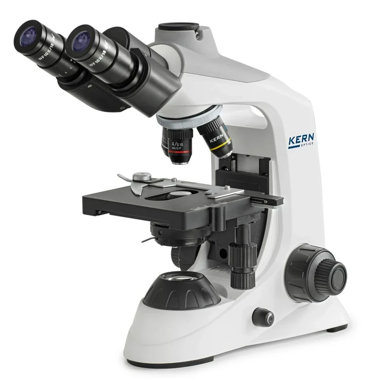 KERN OBE 134 Compound Microscope Trinocular Achromat 4/10/40/100: Hwf10X18: 3W LED