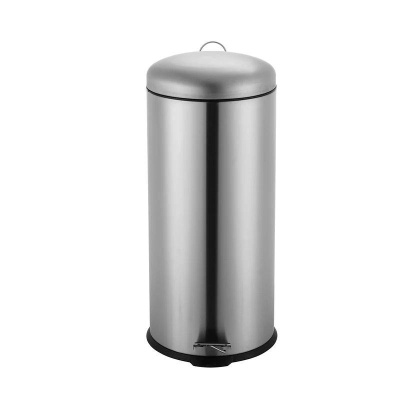 Ribelli 30 L Stainless Steel Pedal Bin with Inner Bucket, Soft Closing Waste Separation Waste Bin, Waste Bin, Waste Paper Bin, Round (Chrome)