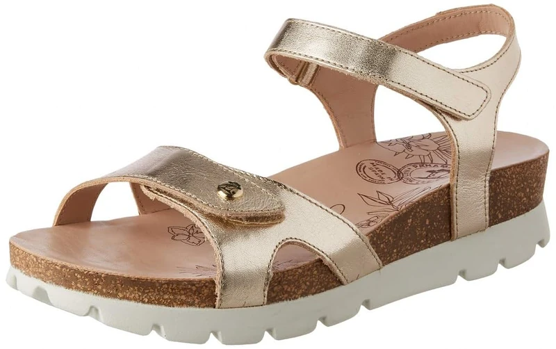 Panama Jack Women's Sulia Shine Flat Sandal, Gold, 5 UK