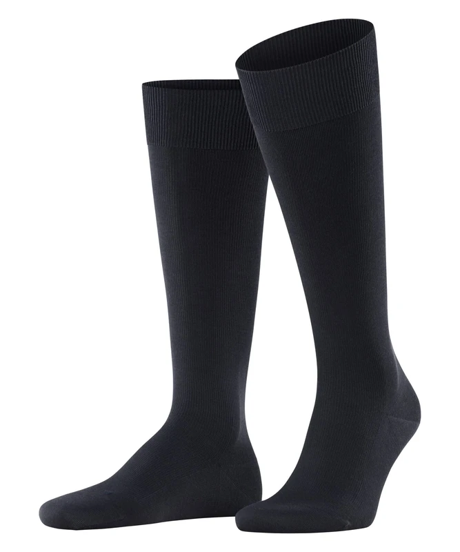 FALKE Men's Ultra Energizing M KH Cotton With Compression 1 Pair Knee-High Socks, Blue (Dark Navy 6370) - Calf circumference W4, 10-11