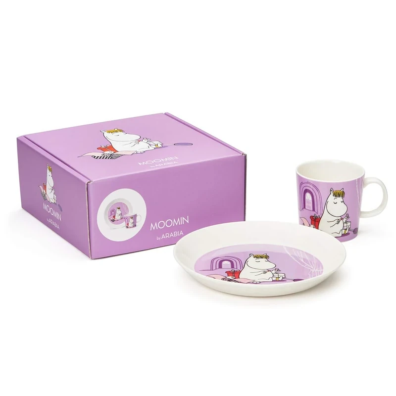 Arabia Moomin Snorkmaiden 1052351 Children's Crockery Set 2-Piece Plate and Cup Ceramic Purple/White