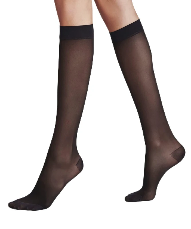 FALKE Women's Energize 30 DEN W Kh Sheer With Compression Knee-High Socks 1 Pair, Black 3009, 4-5
