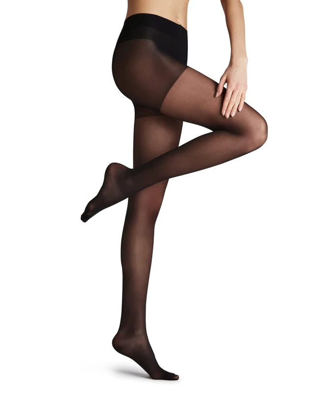 FALKE Women's Energize 15 DEN W Ti Sheer With Compression 1 Pair Tights, Black 3009, S-M