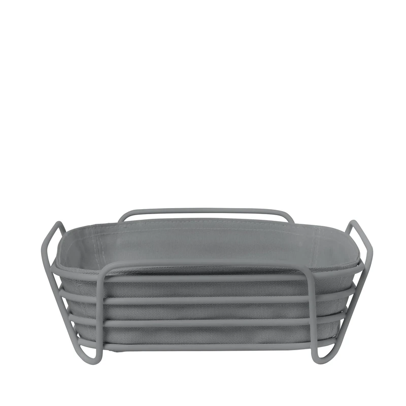 Blomus - Delara Bread Basket Size L, Square, Removable Fabric Bag, Stylish Design, 26 x 26 cm, Colour Sharkskin (64073)