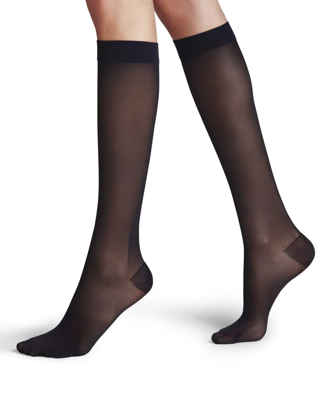 FALKE Women's Energize 30 DEN W Kh Sheer With Compression 1 Pair Knee-High Socks, Blue Marine 6179, 4-5