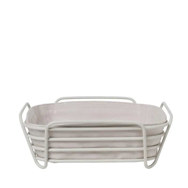 blomus - Delara Bread Basket Size L, Square, Removable Fabric Bag, Stylish Design, 26 x 26 cm, Colour Moonbeam (64075) - Image 1