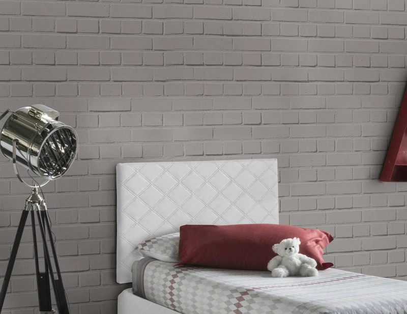 Talamo Italia - Bed headboard Cleziana, Headboard in faux leather on the wall, 100% Made in Italy, suitable for single bed, Cm 90x60, White