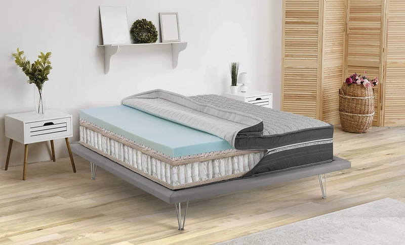 Talamo Italia - Double mattress Carmela, Mattress in Memory Foam and Pocketed Microsprings, 100% Made in Italy, Anti mite and hypoallergenic, Cm 160x190h32