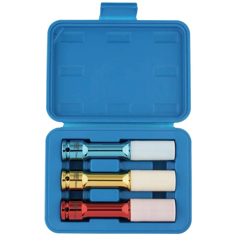 Draper 82981 1/2" Sq. Dr. Long Reach Wheel Nut Sockets for Alloy Wheels (3 Piece)