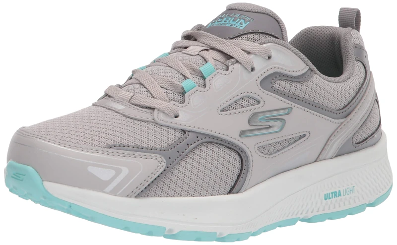 Skechers Men's Go Run Consistent Trainers, Grey Turquoise, 11 Wide