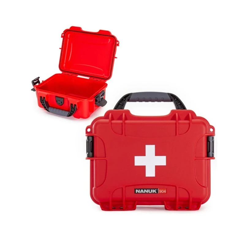Nanuk 904 Waterproof First Aid Prepper Survival Gear Dust and Impact Resistant Case - Empty - Red - Image 1