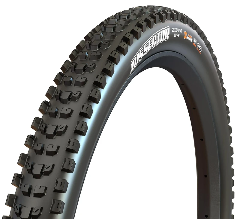 Maxxis Dissector Bicycle Tyre with Folding Bead 27.5x2.40 Wide Trail / 3C MaxxTerra / EXO+ / Tubeless Ready, Black