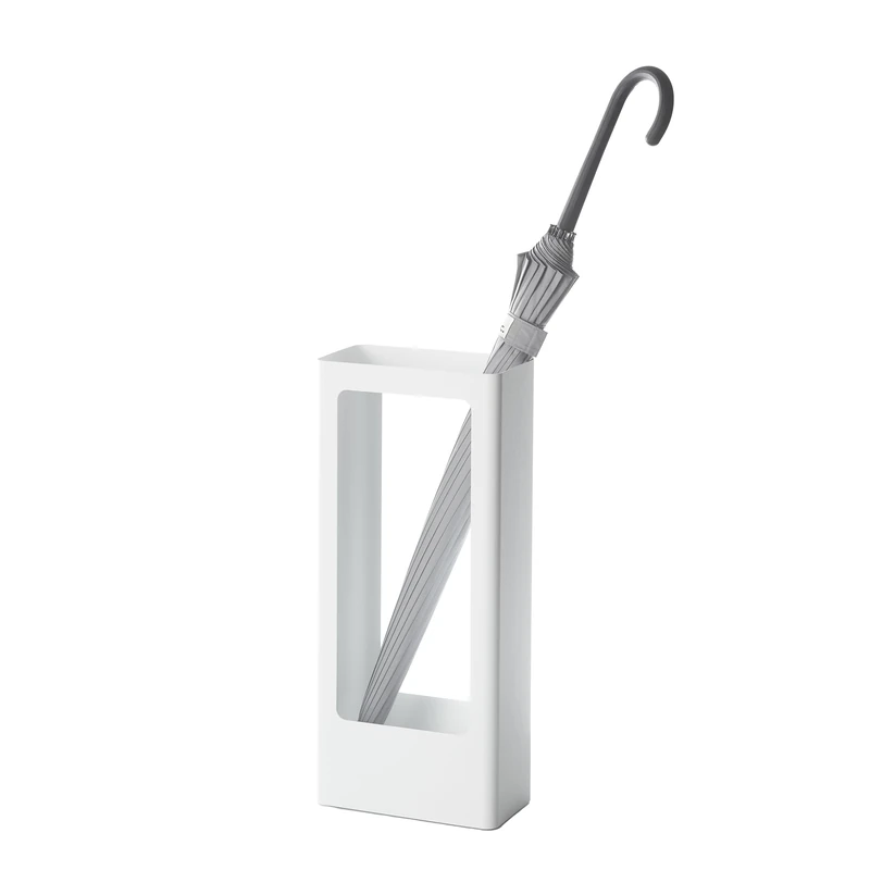 YAMAZAKI 4928 TOWER Slim Umbrella Stand, white, Steel/Silicone, Minimalist, 22 x 12 x 50 cm