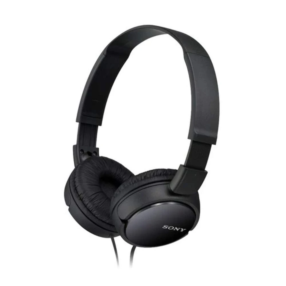 Sony MDRZX110B.AE Lightweight Foldable On-Ear Headphones Compatible with Smartphones, Tablets, Laptops, and MP3 Devices - Black