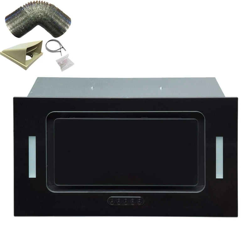 SIA UCG52BL 52cm Cooker Hood - Black, 550m3/hr Extractor + 3m Ducting
