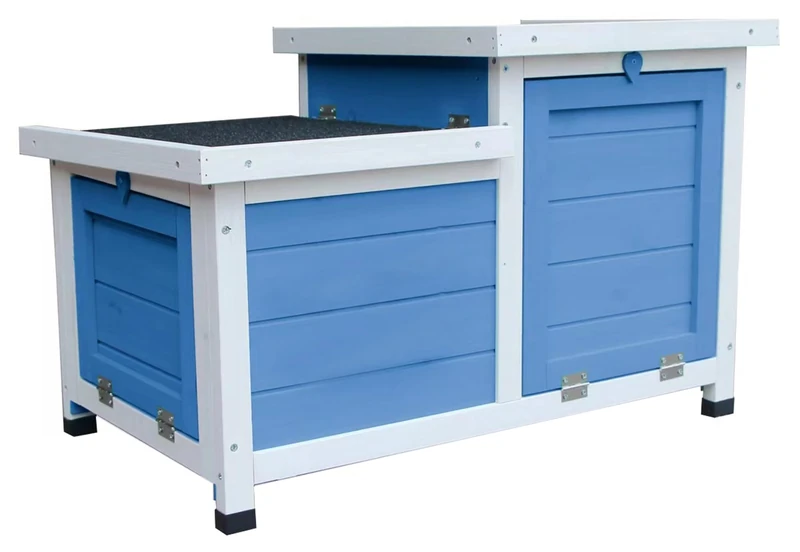 Dehner Happy Home Teatro Rodent Sleeping House Approx. 70 x 45 x 43 cm Fir Wood White/Turquoise