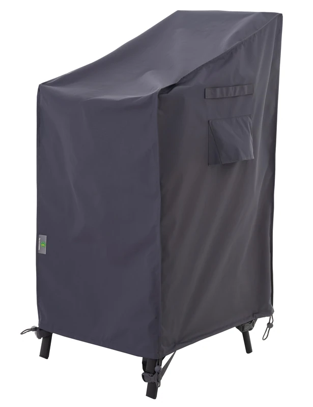 F&J Outdoors Patio Chair Covers, Heavy Duty Waterproof UV Resistant Outdoor Stackable Chair High Back Chair Cover, Grey, 27" W x 34D x 41" H
