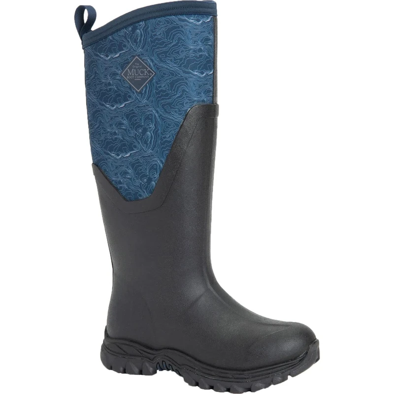 Muck Boots Women's Arctic Sport II Tall Fleece Lined Waterproof Pull on Boot, Navy, 9